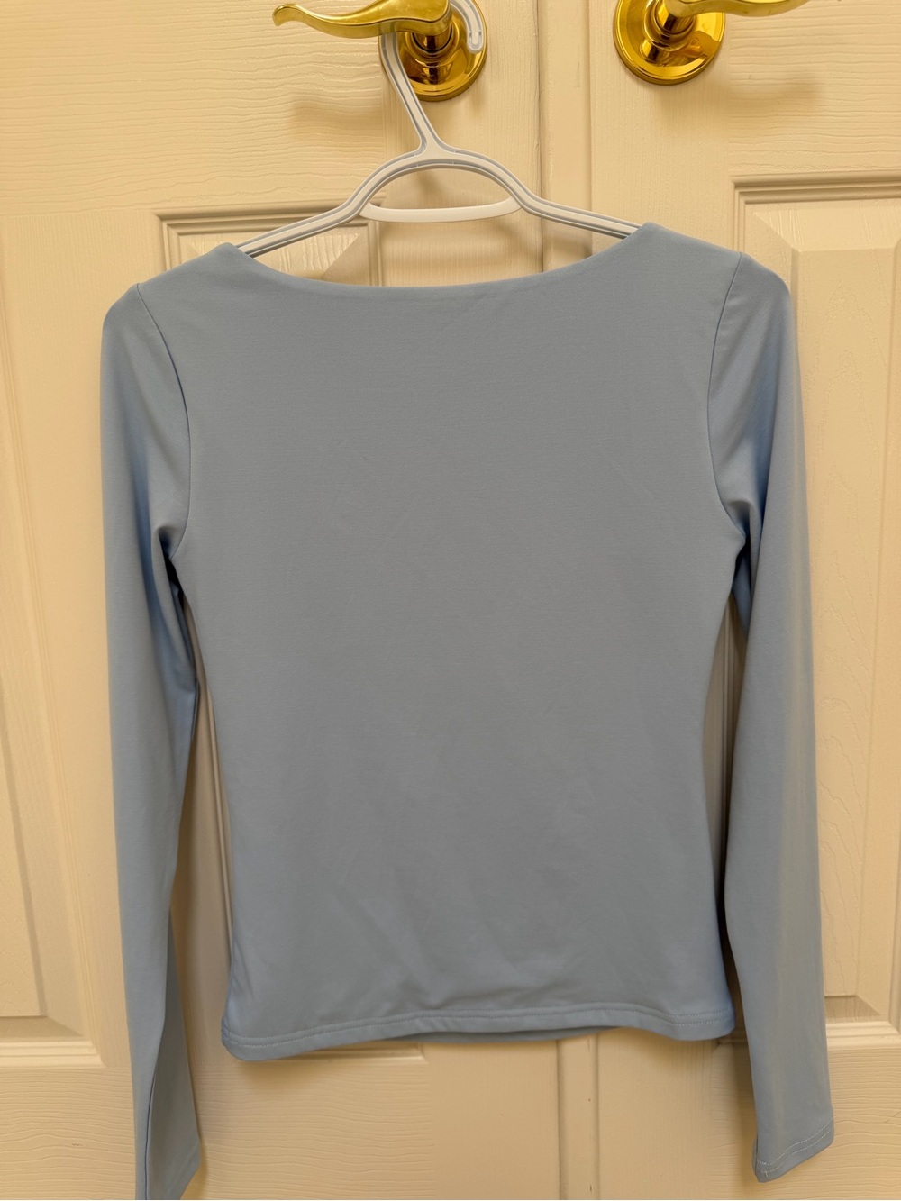 Edikted Square Neck Long Sleeve Top in Light Blue - Picture 3 of 3